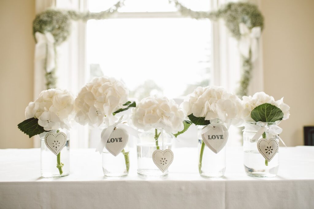 White wedding decorations